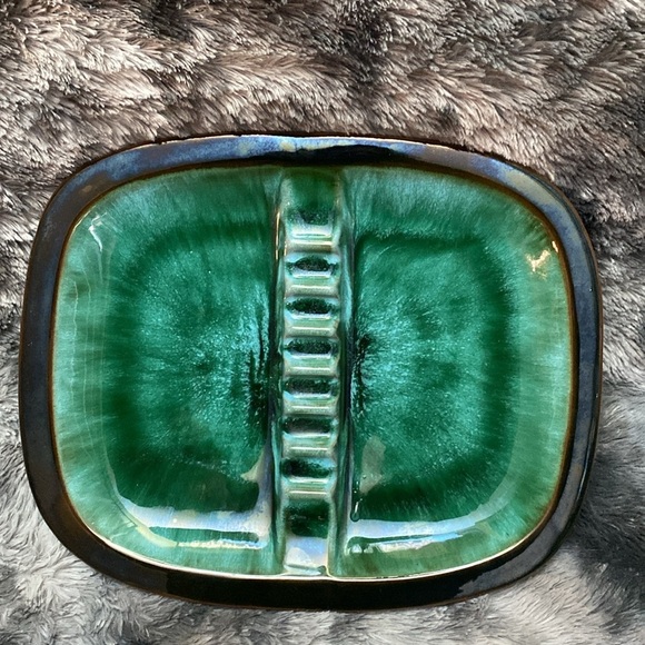 Rare and unique Green Blue Mountain  Ceramic Ashtrays set of 3 - Picture 3 of 16